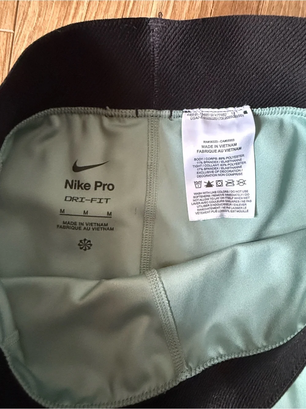 Nike Mint Green Girls' Athletic Shorts with Black Logo Waistband